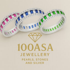 Anello Eternity in argento e zirconi - vari colori