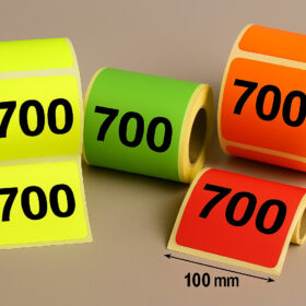 Rotolo etichette 100x100 fluo per stampanti desktop