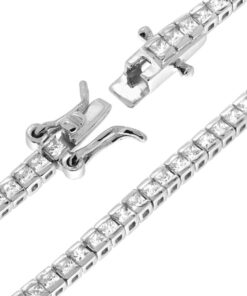 Bracciale tennis carré Infinity Line in Argento