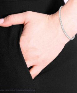 Bracciale tennis carré Infinity Line in Argento