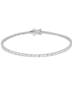 Bracciale tennis carré Infinity Line in Argento