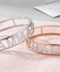 Bracciale rigido in argento Mamma