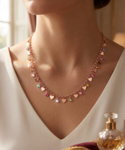 Collana Rolò Multicolor Hearts & Crystals