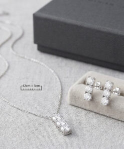 Parure Trilogy Luce Pura in Argento 925 e Moissanite