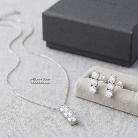 Parure Trilogy "Luce Pura" in Argento 925 e Moissanite