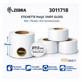 Zebra PolyE 3100T Gloss 102×76 f25