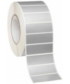 Rotolo etichette 38x19 in poliestere argentato f40